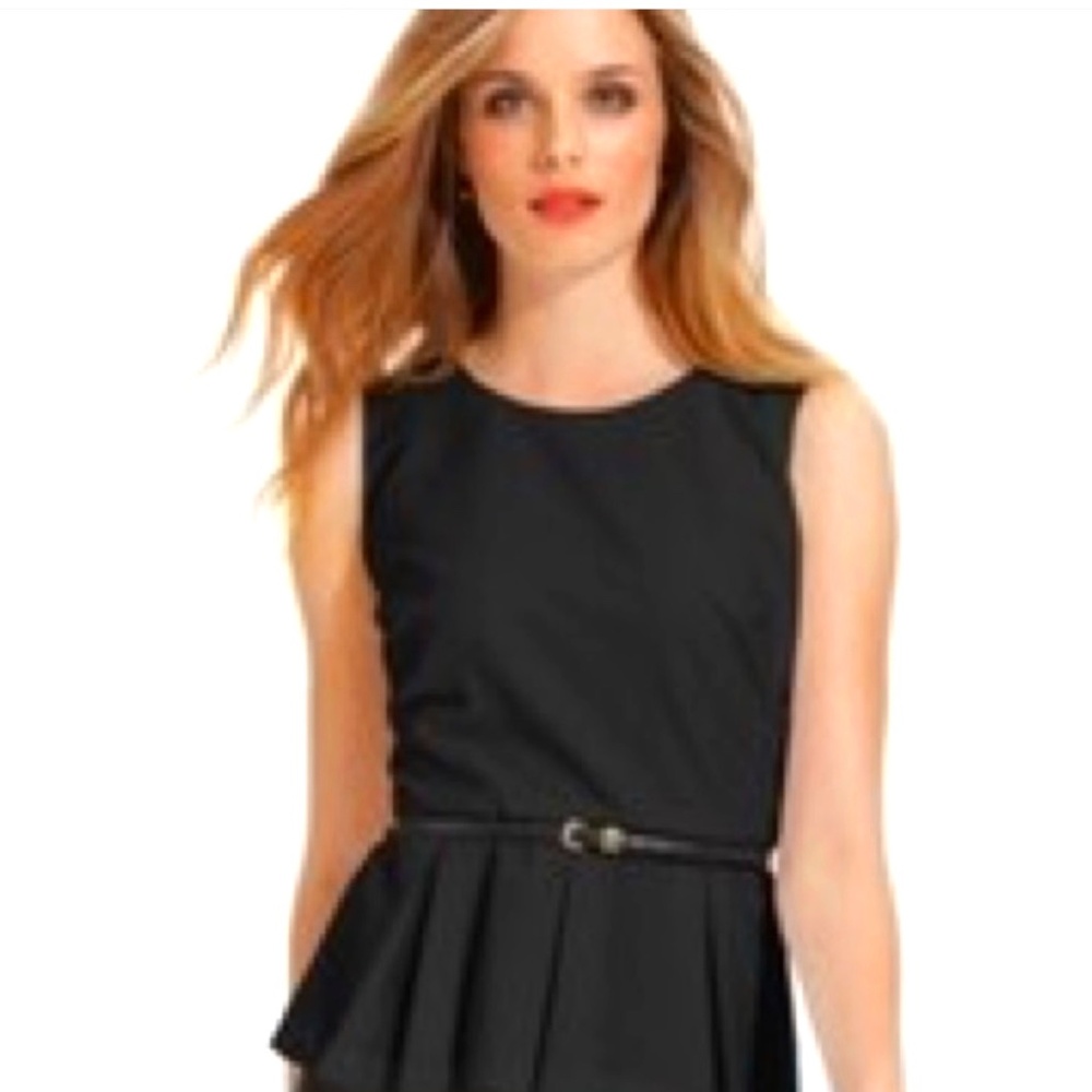 Calvin Klein Black Color Peplum Pleated Top, Size M